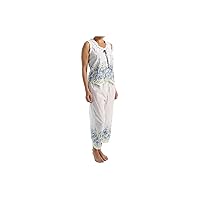 LA CERA Women's Sleeveless Printed Cotton Pajama Set