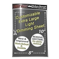 Customizable Dimming Sheets (1 Sheet) Medium Strength Dims 20-40% of Light, Extra Large Size 8”x10” Retail Packaging