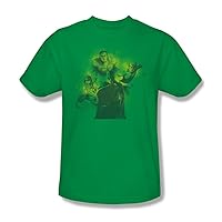 DC Comics - Mens Spray Sketch League T-Shirt in Kelly Green