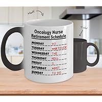 Oncology Nurse Weekly Retirement Schedule Color Changing mug, Gift For Retiring Oncologist Healthcare Coworker Hospital Staff, Supervisor Leaving Job