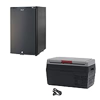 SMETA 1.76 cuft 12v Mini Refrigerator with Lock and 12v/24v 20L Portable Car Fridge/Freezer Bundle