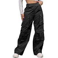 Halfword Women Cargo Pants Athletic Hiking Elastic Waist Casual Relaxed Fit Jogger Pants with Pockets