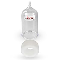 LeLuv EasyOp 2.5 Inch Diameter by 4 Inch Length Penis Head Vacuum Cylinder with Small Opening (.9 Inch) Silicone Sleeve