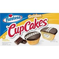 HOSTESS Golden Cupcakes, Creamy Filling - 12.7 oz, 8 Count (Pack of 4)