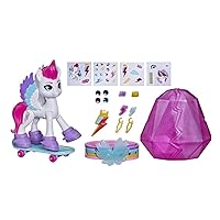 A New Generation Movie Crystal Adventure Zipp Storm - 3-Inch White Pony Toy with Surprise Accessories, Friendship Bracelet