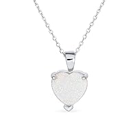 Romantic Bridal Danity Opulence Gemstone 5CT Solitaire Prong Set Created Orange White Opal Heart Shape Pendant Necklace For Women Yellow Rose Gold Plated .925 Sterling Silver October Birthstone