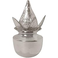 Kalash with Shrifal in Pure 925 Silver Small Hindu Religion Puja Vessel