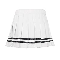 TiaoBug Kids Girls Striped School Uniform A-line Mini Pleated Skirt Scooter Skater Tennis Cheer Dance Skort Skirt