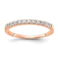 14k Rose Gold Lab Grown Diamond SI1 SI2 G H I 1/4ct Wedding Band Size 5.00 Jewelry for Women