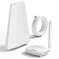 Amazboost Cell Phone Signal Booster for Home and Office Cell Phone Booster 3G 4G LTE, Cell Booster for All US Carriers Up to 1,500 Square ft, Support Band 2/5/12/13/17/25, FCC Approved