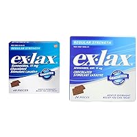 Ex-Lax Regular Strength Chocolated Stimulant Laxative Constipation Relief Pills 48 and 24 Count Boxes
