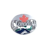 Vintage Style Canada Maple Leaf Western Oval Belt Buckle Boucle de Ceinture