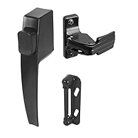 Prime-Line K 5007 Screen and Storm Door Push Button Latch Set w/ Night Lock – Replace Old or Damaged Screen/Storm Door Handles Quickly & Easily – Fits Doors 5/8 – 1-1/4 In. Thick, Black (Single Pack)