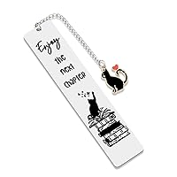 New Chapter Bookmark for Women Friends Retirement Gifts for Men 2024 Best Friend Graduation Gifts for Her Book Lovers Birthday Gifts for Coworkers Book Marks for Reading Girls Black Cat Book Markers