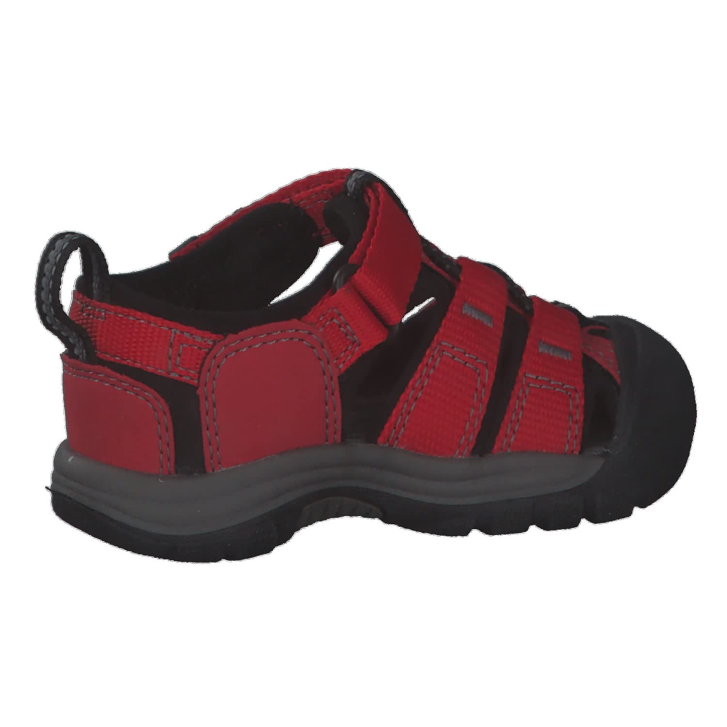 KEEN Boy's Newport H2 Closed Toe Sport Sandal Water Shoe, Ribbon Red/Gargoyle, 4 Toddler