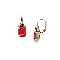 Sorrelli Zelmira French Wire Earrings, Antique Gold-Tone Finish, Sansa Red