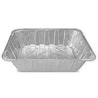 Aluminum Disposable Foil Pans, Half-Size Lasagna Steam Table Deep, Perfect for Roasting & Reheating Used for Hassle and Mess-Free Dinner & Wash in Dishwasher 10.25x12.5 Inches (Pack of 10)