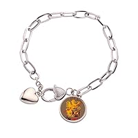 Middle Ages Dragon Soccer League Heart Chain Bracelet Jewelry Charm Fashion