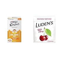 Little Remedies Sore Throat Pops 10 Count and Ludens Wild Cherry Throat Drops 90 Count Bundle