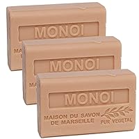 French Soap, Set of 3 x 125g - Monoi - Shea Butter - La Maison du Savon de Marseille