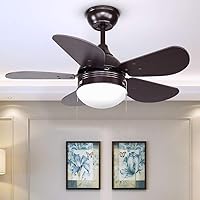 Fanps, Ceilifans with Led Lights, Modern Reversible Adjustable Fanp for Indoor Bedroom Liviroom Lounge Diniroom Chic Fan Lighting/Brown/75Cm*39Cm
