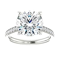 Kiara Gems 5 CT Round Infinity Accent Engagement Ring Wedding Eternity Band Vintage Solitaire Silver Jewelry Halo Anniversary Praise Ring