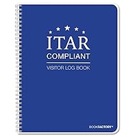 BookFactory ITAR Visitor Log Book/Visitor Register/Guest Sign-in Book - 120 Pgs, 8.5