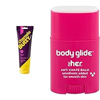 Chamois Butt'r Her' Anti-Chafe Cream, 8 ounce tube & Body Glide For Her Anti Chafe Balm | Chafing stick with added emollients