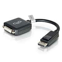 C2G Legrand DisplayPort to DVI, Male to Female Displayport Cable, Black DisplayPort Cable, 8 Inch Digital Display Cable, 1 Count, C2G 54321