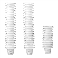 50Pcs Garden Slotted Mesh Net Cups,PP Hydroponics Net Pot Soilless Cultivation Flower Planting Grow Mesh Basket,for Fix Vegetable Seedlings (White)