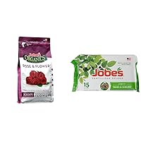 Jobe's Granular Plant Food Flower & Rose Fertilizer Bundle with Slow Release Tree and Shrub Fertilizer Spikes, 09426 4lbs and 15 Count