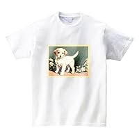 Unisex Vintage Puppy Six Graphic Print Cotton Short Sleeve T-Shirt, Multiple Colors and Sizes (Large, White)
