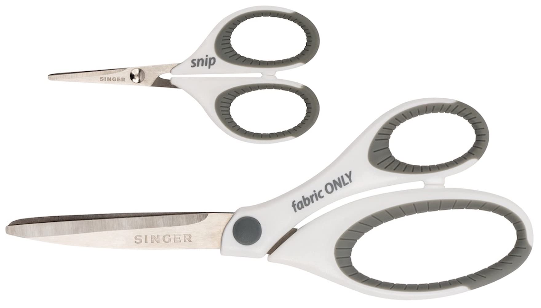 SINGER 07175 Sewing and Detail Scissors Set with Comfort Grip,White,pink