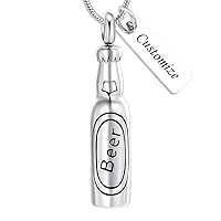 Beer Bottle Cremation Jewelry Urn Necklace Pendant Memorial Ash Jewelry Keepsake Jewelry for Ashes