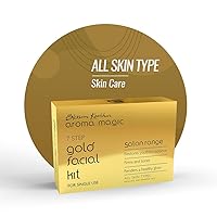 Gold Facial Kit | Single Use | 7 in 1 Natural Face Set for Women | with Marigold & Rose Extract | Cleansing & Moisturizing Skincare Kit