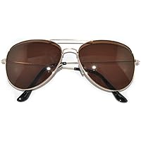 Aviator Pilot Sunglasses for Women and Men Size Medium Gold, Black, Silver, Bronze, Colorful Metal Frame