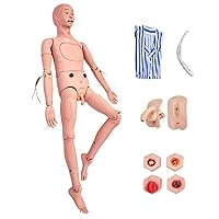 Teaching Model,Nursing Medical Manikin Patient Care Skills Mannequin with Interchangeable Genitals and Bedsore Modules, for Nursing Medical Training, Can Practice Bedsore Care,Male