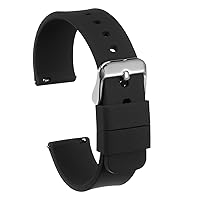 Silicone Watch Band Quick Release Soft Rubber Replacement Watch Strap with Stainless Steel Buckle for Men Women