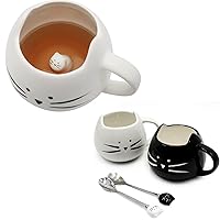 Koolkatkoo Cute Ceramic Cat Coffee Mug 12 oz Cat Lovers Kitty Tea Mugs Gifts for Women Girls