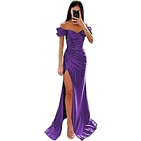 Mermaid Prom Dresses Off The Shoulder Bridesmaid Dress Corset Satin Formal Dress High Slit Ball Gown Evening Gowns