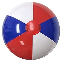 20-Inch Deflated Size Red White & Blue Beach Ball - Inflatable to 15-Inches Diameter
