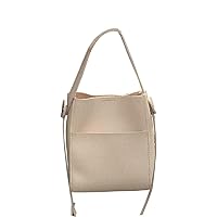 oueyfer Shoulder Bag Large Capacity Simple Fashion Bag Pouch Bag PU Leather Handbag Gift for Apricot/Black Shoulder Bag
