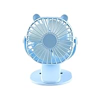 Portable Desktop Fan, Mini Personal Table Fan with Ultra Quiet, Built-in 1200Mah USB Rechargeable Battery, for Outdoor School Buggy Camping Office,Blue