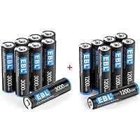 EBL 8 Pack 1.5V Lithium AA and 8 Pack Lithium AAA Batteries High Performance Constant Volt Lithium Battery