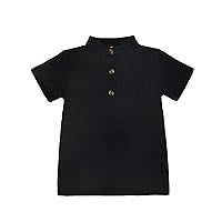 Checke Top Kids Toddler Shirt Short Sleeve Solid Color Pocket Boys Girls Shirt Tops Outwear Fashion Boy Thermal