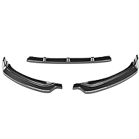 DNA MOTORING 2-PU-679-PCF 3Pc With Vertical Stabilizers Carbon Fiber Look Front Bumper Lip Compatible with 17-18 Hyundai Elantra