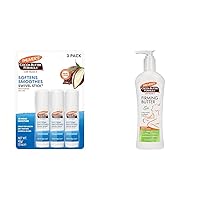 Palmer's Cocoa Butter Moisturizing Swivel Stick Lip Balm Pack of 3 & Firming Butter Body Lotion with Vitamin E + Q10, 10.6 Fl Oz