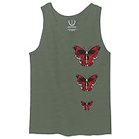 Graphic Red Rose Cool Till Death Flower Skull Primitives Butterfly Vibes Floral Men's Tank Top