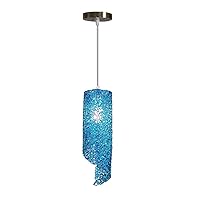 Postmodern Personality Hotel Lobby Chandelier Color Lighting Artistic Simplicity Cylindrical Wire Cage Pendant Light Deco Surface Mount Crystal Ceiling Hanging Lamp Adjustable Cord One-light Flu