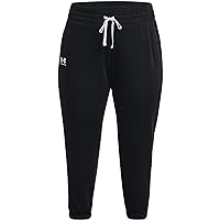 Under Armour Women's Rival Terry Joggers, (001) / Black/White, 2X